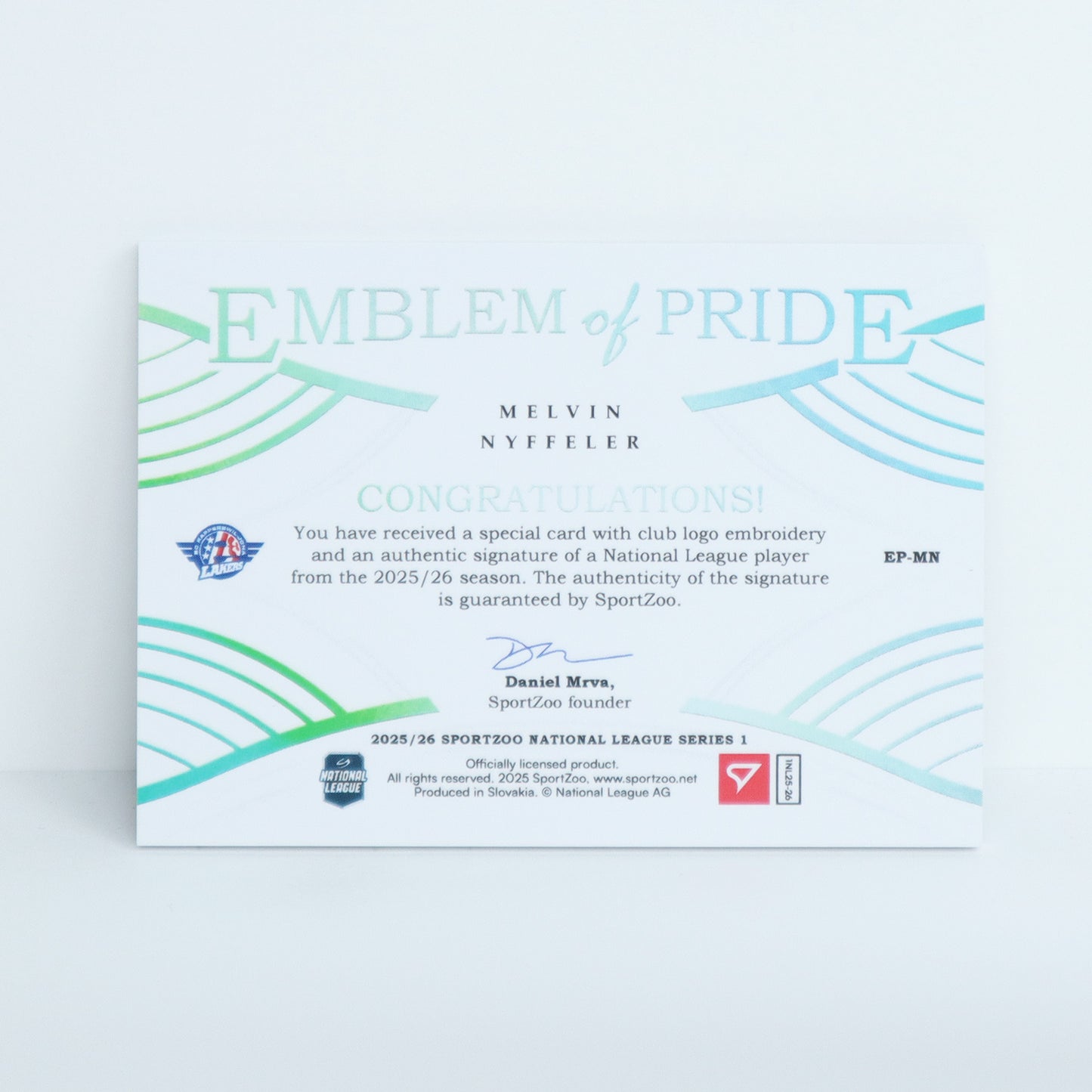 EP-MN - SCRJ - MELVIN NYFFELER - EMBLEM OF PRIDE SILVER AUTO - 25/35