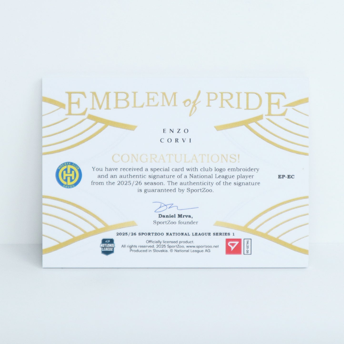 EP-EC - HCD - ENZO CORVI - EMBLEM OF PRIDE GOLD AUTO - 05/15