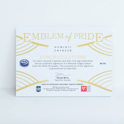 EP-DZ - HCAP - DOMINIC ZWERGER - EMBLEM OF PRIDE GOLD AUTO - 09/15