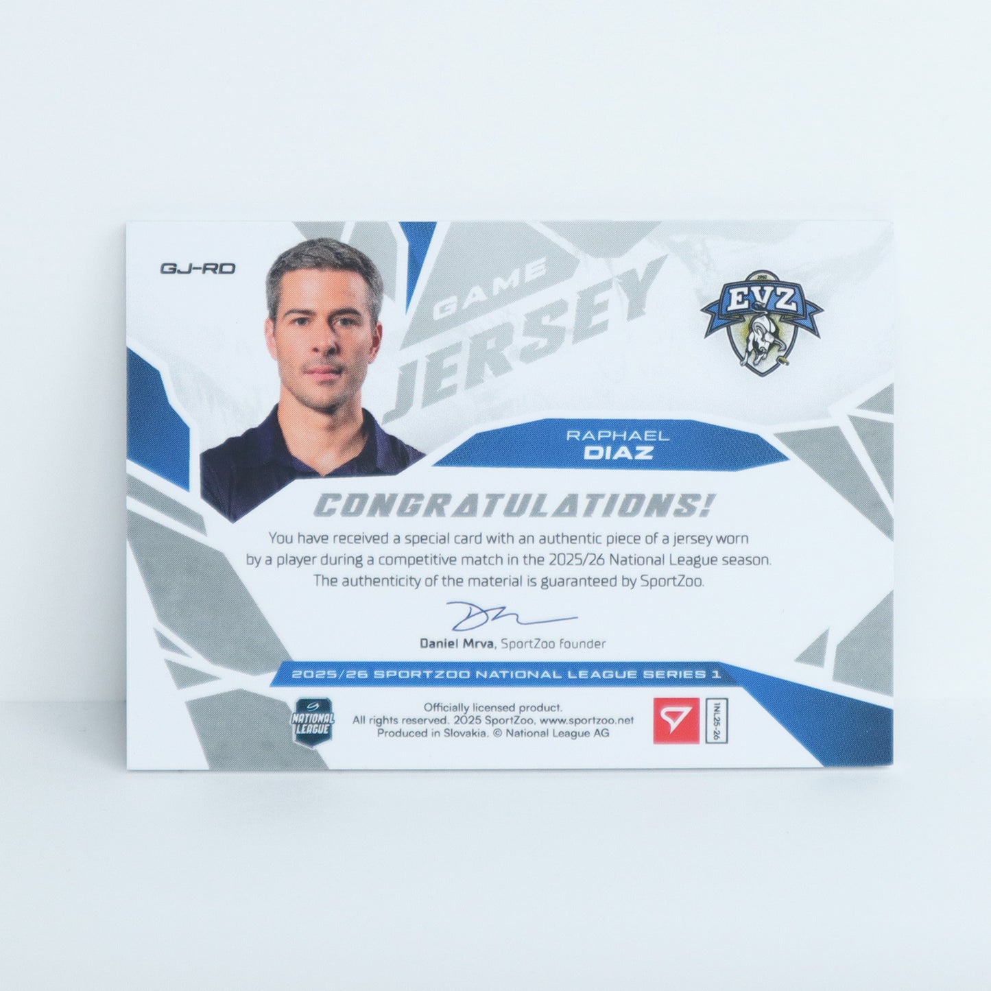 GJ-RD - EVZ - RAPHAEL DIAZ - GAME JERSEY SILVER - 34/85