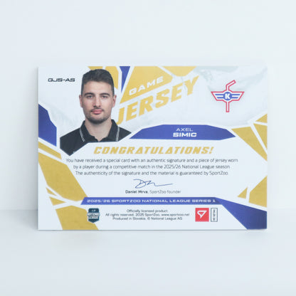 GJS-AS - EHCK - AXEL SIMIC - GAME JERSEY GOLD AUTO - 16/30
