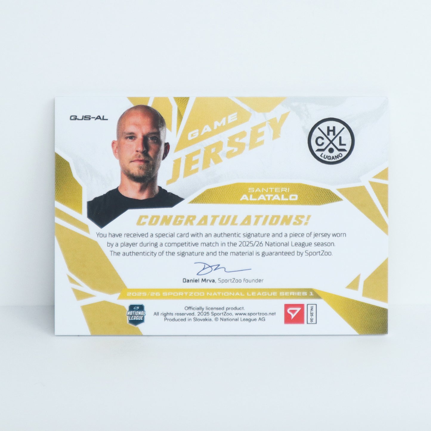 GJS-AL - HCL - SANTERI ALATALO - GAME JERSEY GOLD AUTO - 23/30