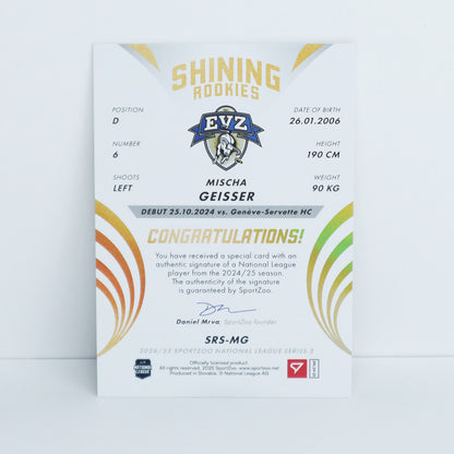 SRS-MG - EVZ - MISCHA GEISSER - SHINING ROOKIES GOLD AUTO - 05/39