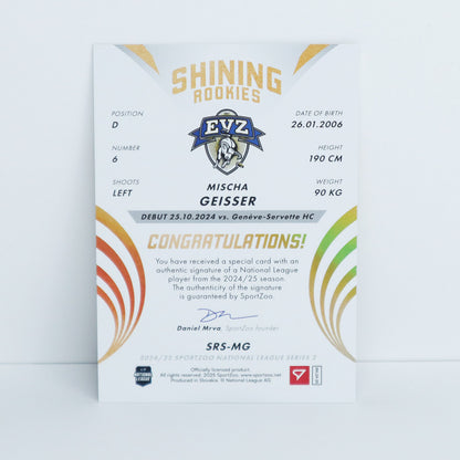 SRS-MG - EVZ - MISCHA GEISSER - SHINING ROOKIES GOLD AUTO - 17/39