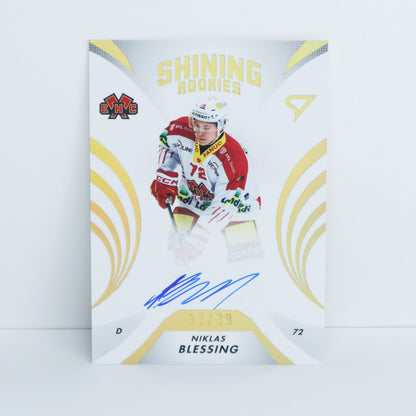 SRS-BL - EHCB - NIKLAS BLESSING - SHINING ROOKIES GOLD AUTO - 32/39