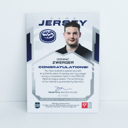 GJ-DZ - HCAP - DOMINIC ZWERGER - GAME JERSEY SILVER - 65/65
