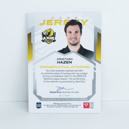 GJ-HA - HCA - JONATHAN HAZEN - GAME JERSEY SILVER - 55/65