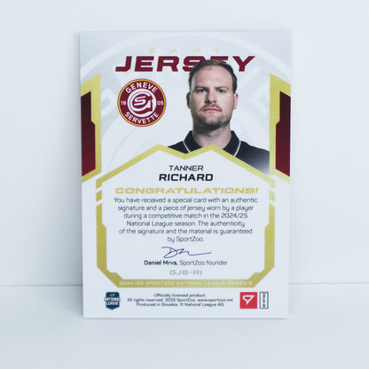 GJS-RI - GSHC - TANNER RICHARD - GAME JERSEY GOLD AUTO - 12/20