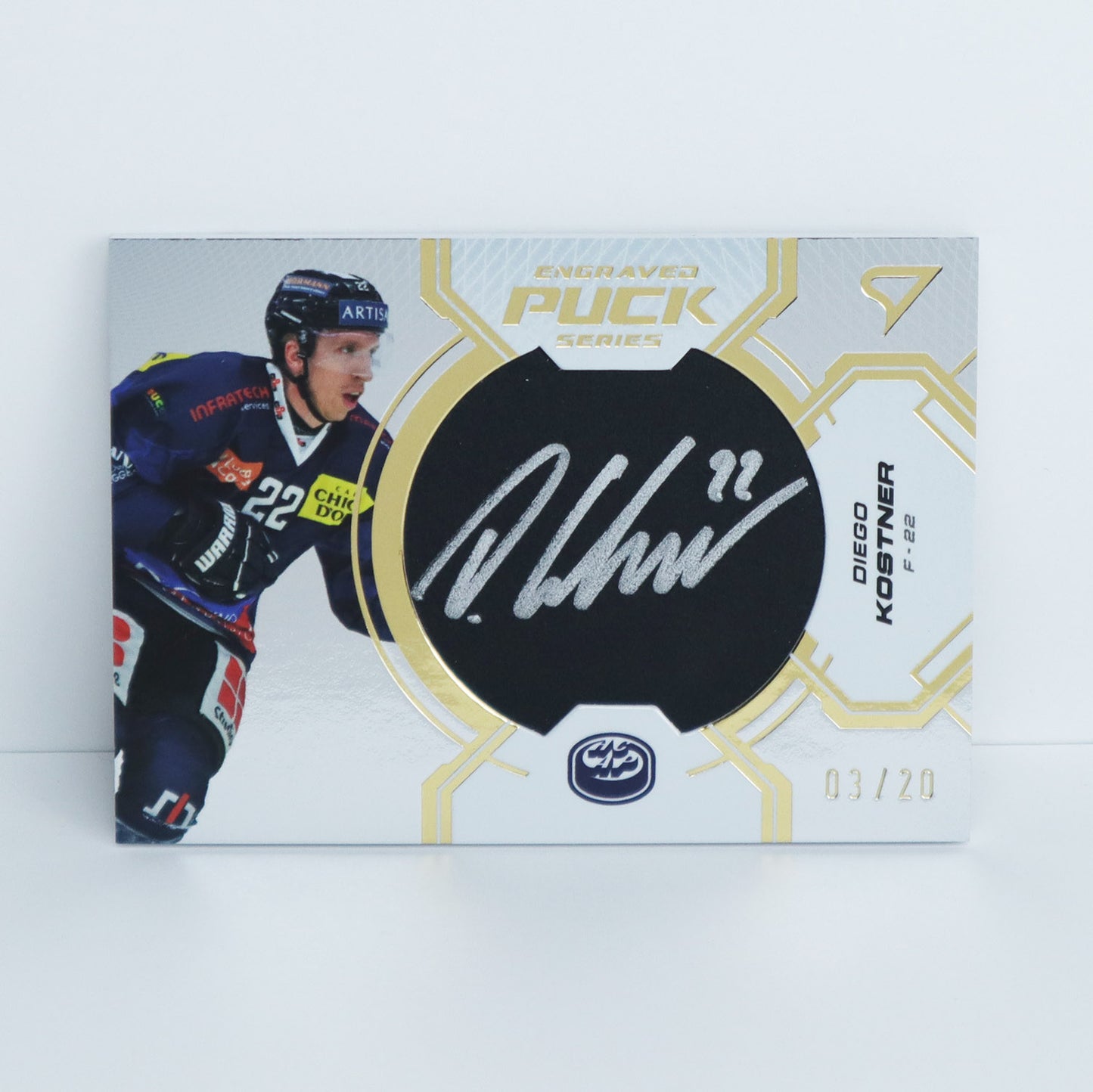 EP-DK - HCAP - DIEGO KOSTNER - ENGRAVED PUCK SERIES AUTO - 03/20