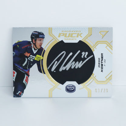 EP-DK - HCAP - DIEGO KOSTNER - ENGRAVED PUCK SERIES AUTO - 03/20