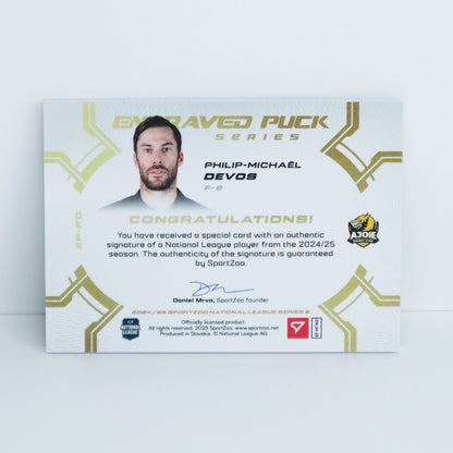 EP-PD - HCA - PHILIP-MICHAEL DEVOS - ENGRAVED PUCK SERIES AUTO - 10/20