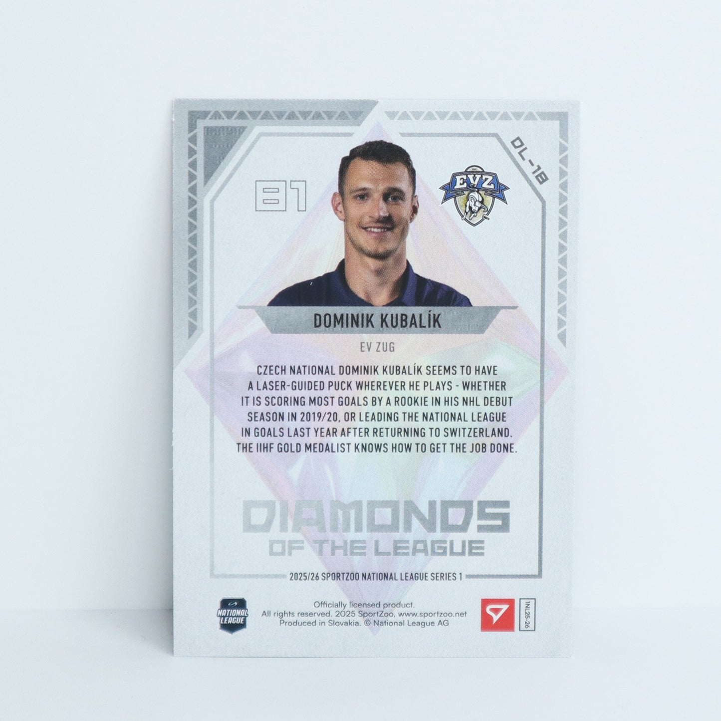 DL-18 - EVZ - DOMINIK KUBALIK - DIAMONDS OF THE LEAGUE BASE