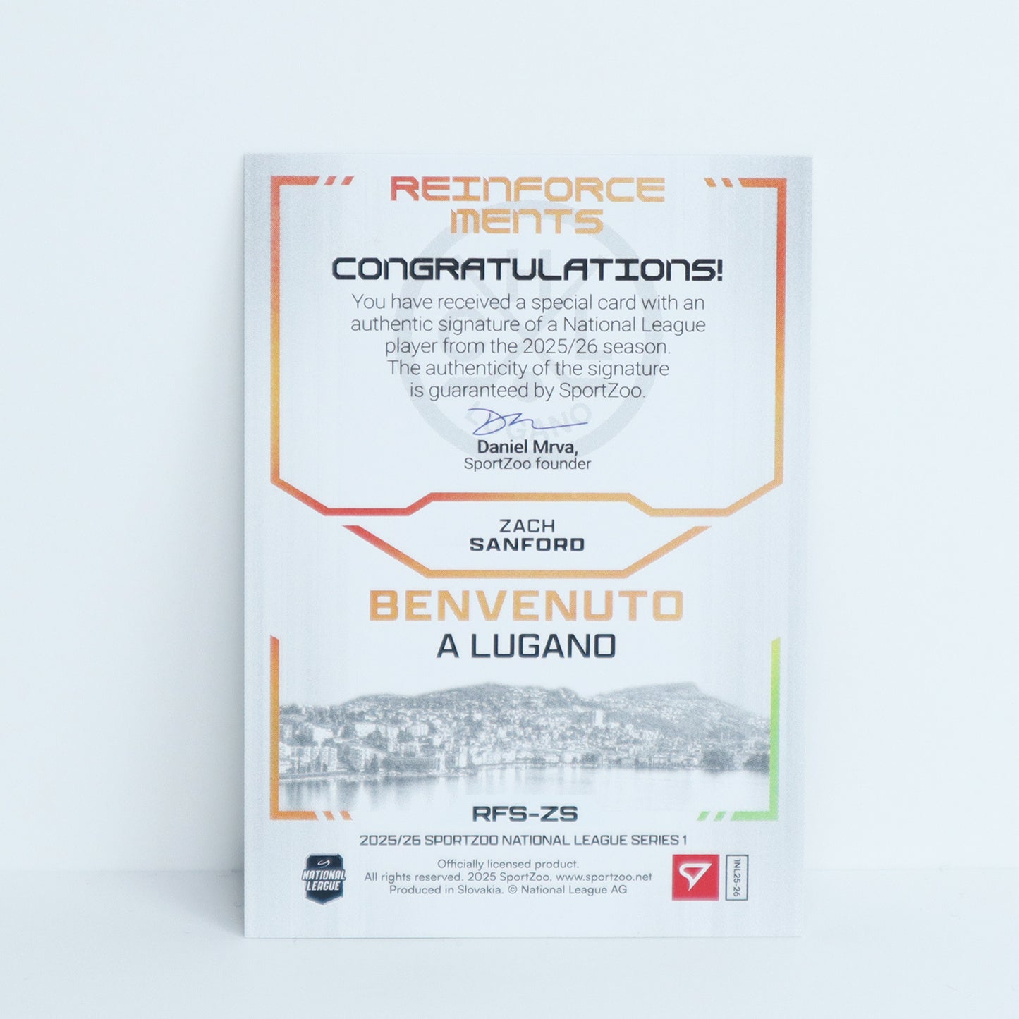 RFS-ZS - HCL - ZACH SANFORD - REINFORCEMENTS GOLD AUTO - 57/60