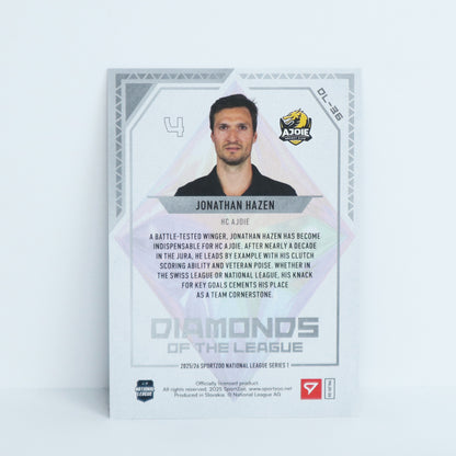 DL-36 - HCA - JONATHAN HAZEN - DIAMONDS OF THE LEAGUE BLUE - 03/99