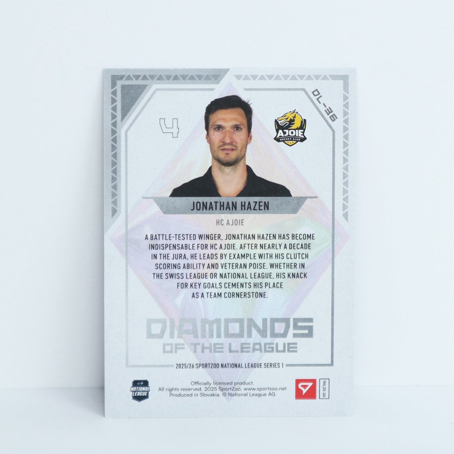 DL-36 - HCA - JONATHAN HAZEN - DIAMONDS OF THE LEAGUE PINK - 44/50