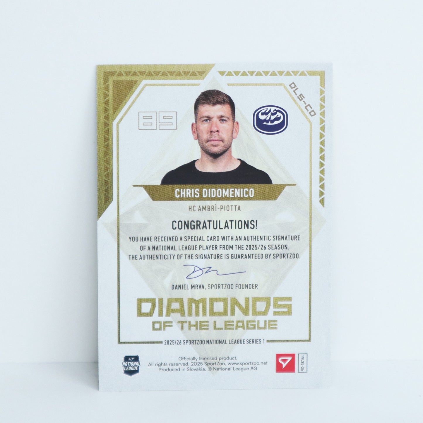 DLS-CD - HCAP - CHRIS DIDOMENICO - DIAMONDS OF THE LEAGUE GOLD AUTO - 10/30