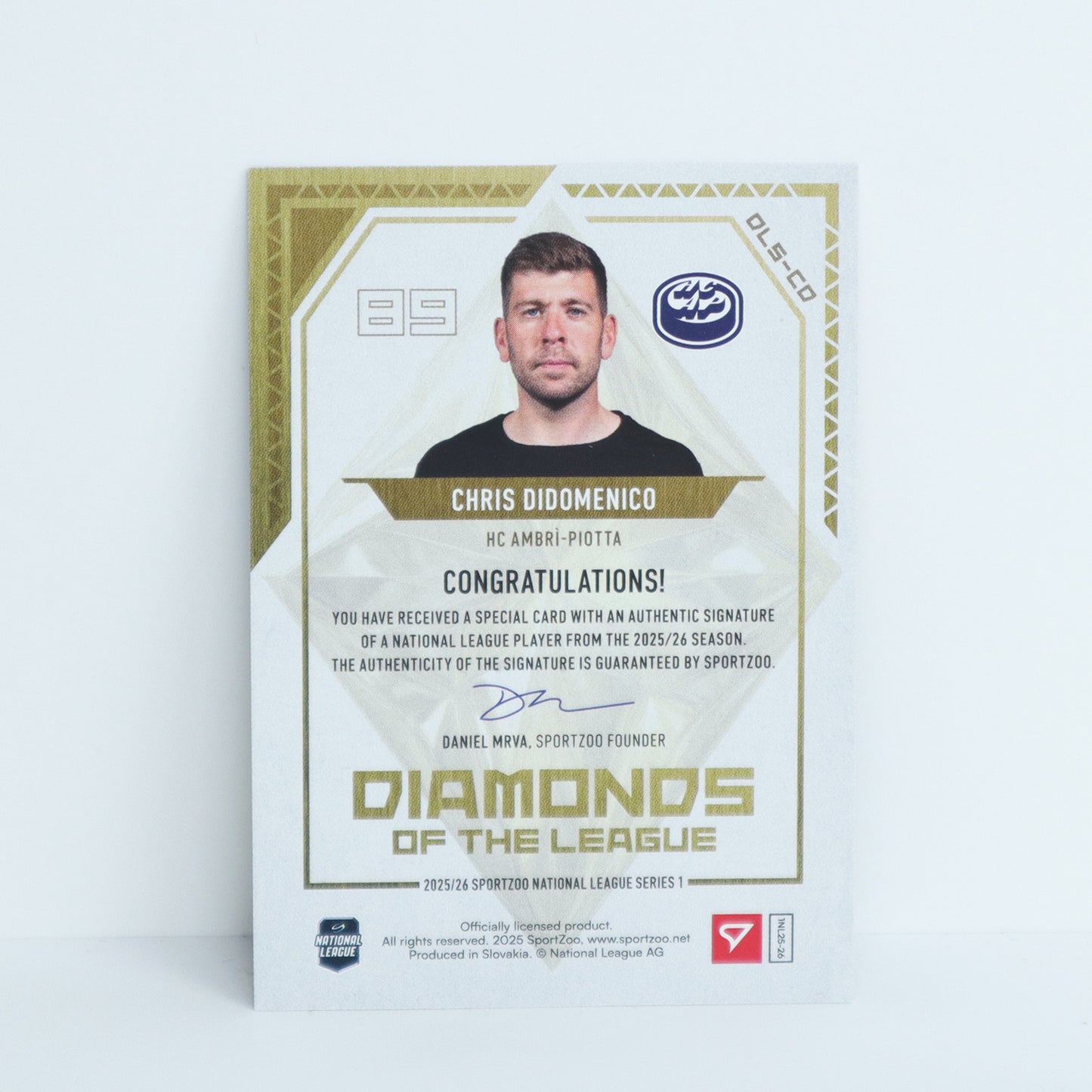 DLS-CD - HCAP - CHRIS DIDOMENICO - DIAMONDS OF THE LEAGUE GOLD AUTO - 19/30