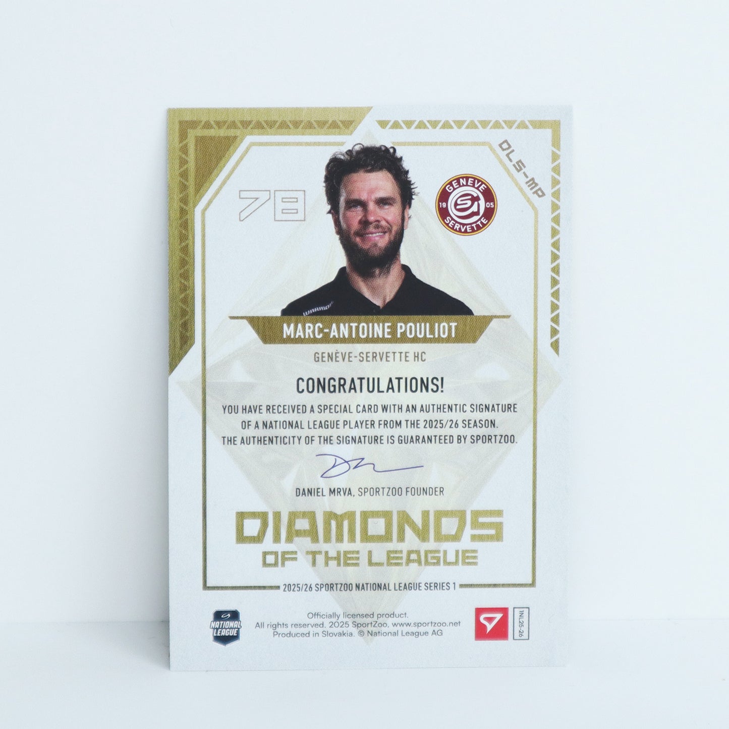 DLS-MP - GSHC - MARC-ANTOINE POULIOT - DIAMONDS OF THE LEAGUE GOLD AUTO - 03/30
