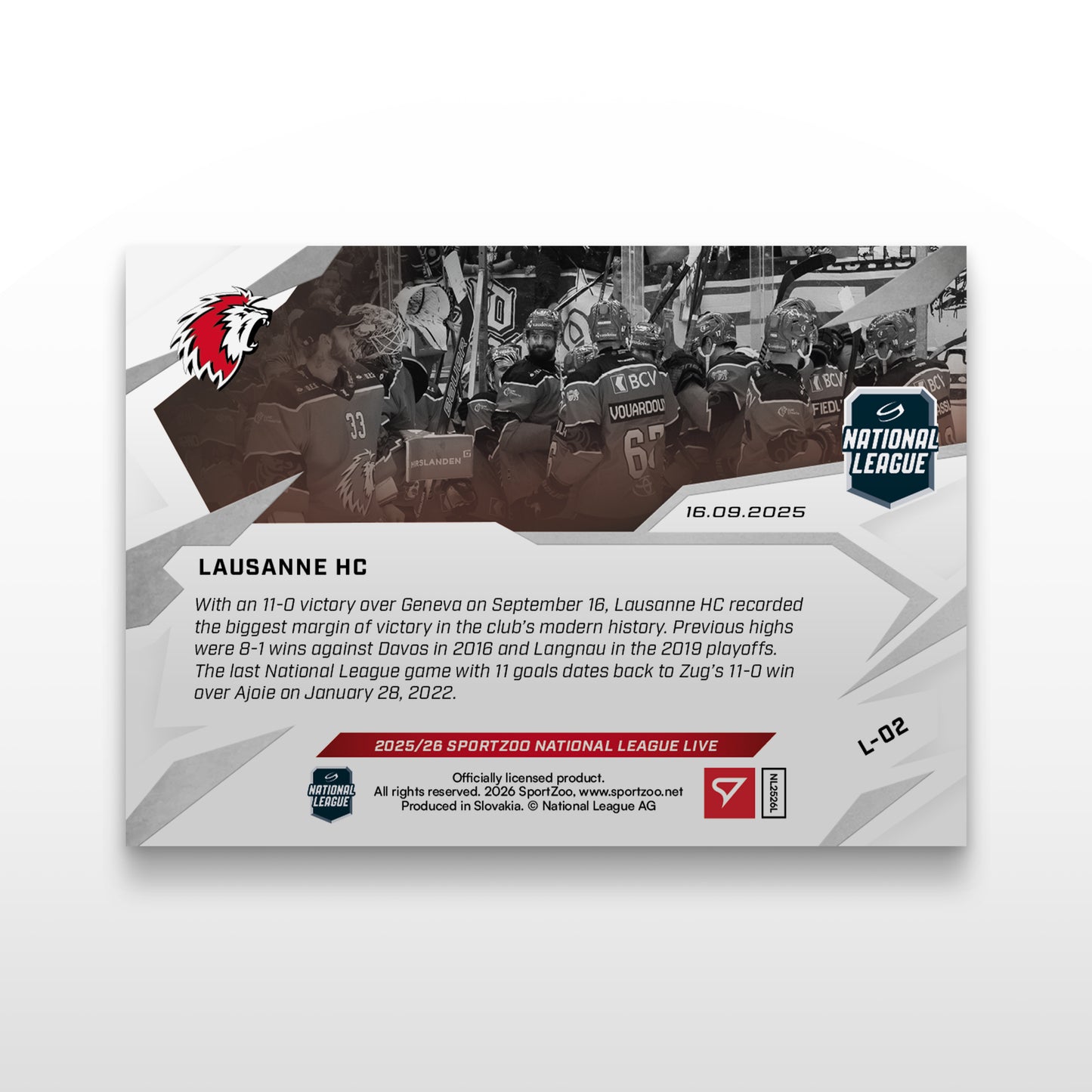 L-02 - LAUSANNE HC - LIVE CARDS