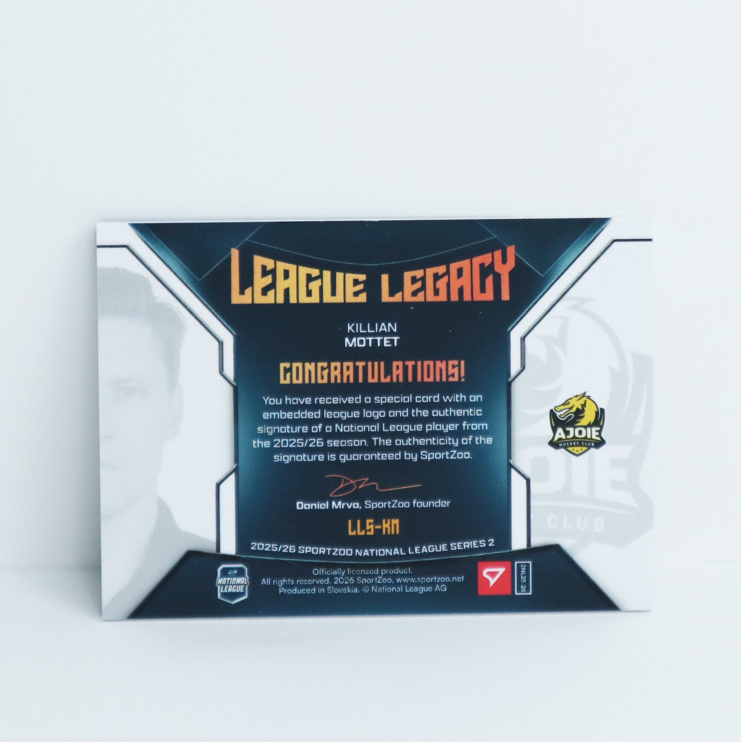 LLS-KM - HCA - KILLIAN MOTTET - LEAGUE LEGACY BLACK AUTO - 1/1