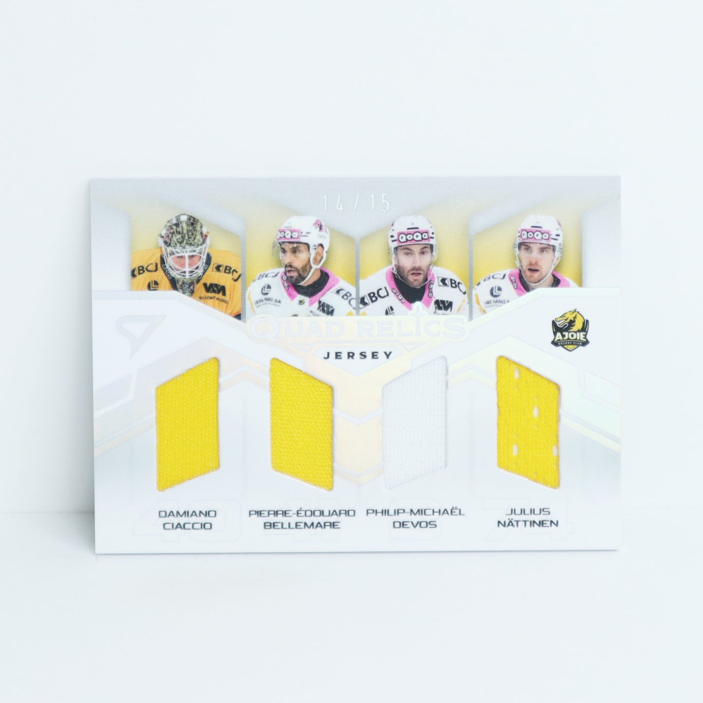 QRJ-HCA - HC AJOIE - QUAD RELICS SILVER JERSEY - 14/15