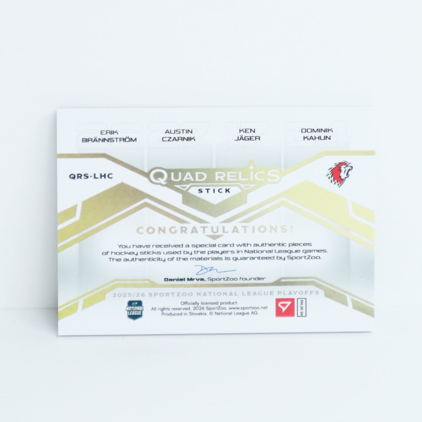 QRS-LHC - LAUSANNE HC - QUAD RELICS GOLD STICK - 4/5