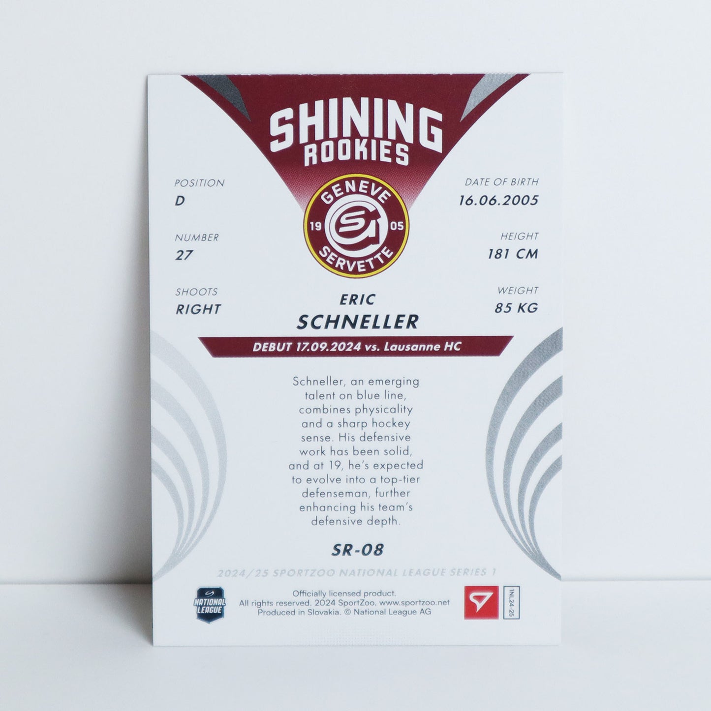 SR-08 - GSHC - ERIC SCHNELLER - SHINING ROOKIES COPPER - 52/69