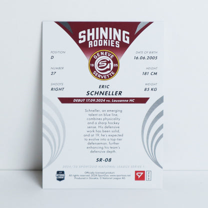 SR-08 - GSHC - ERIC SCHNELLER - SHINING ROOKIES BASE