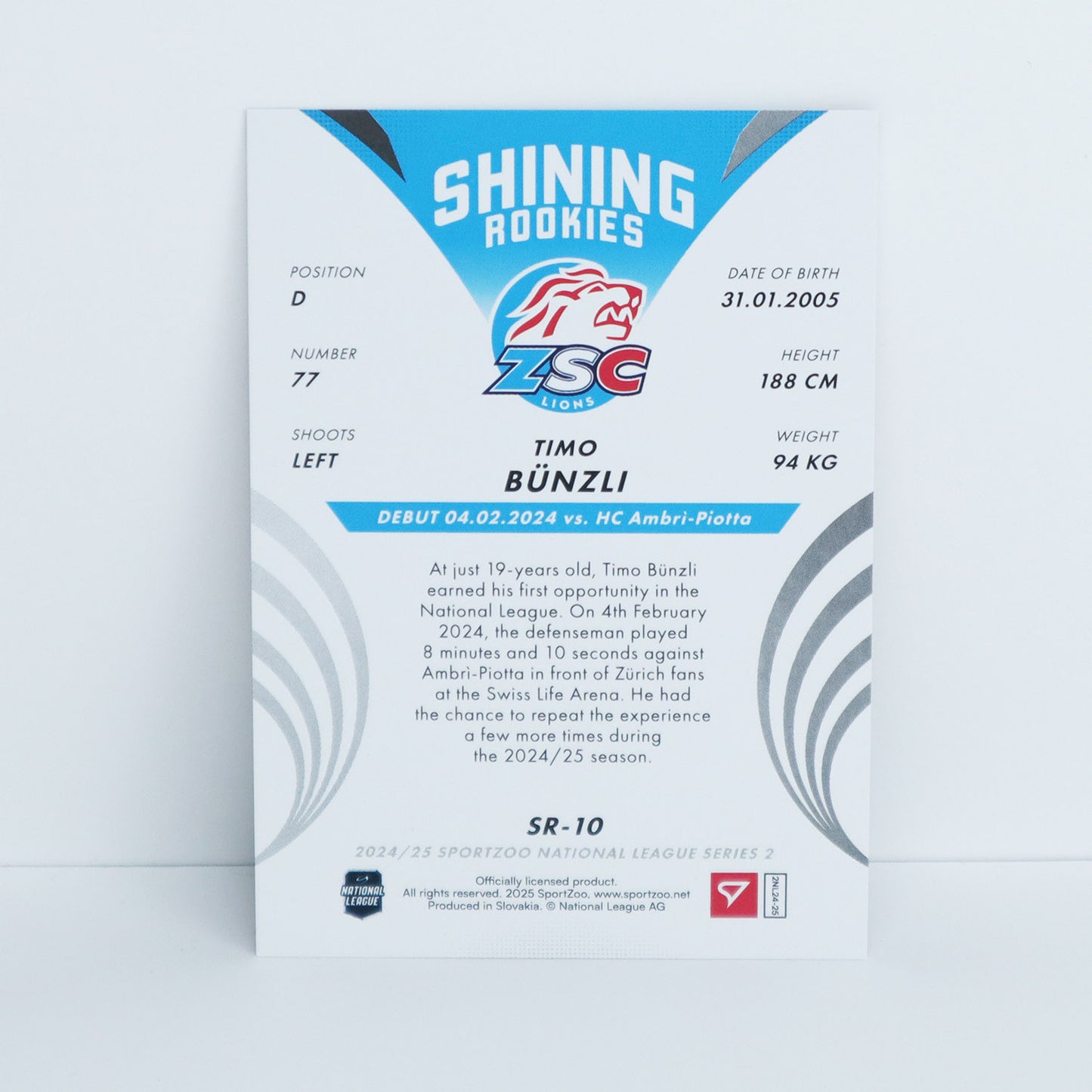 SR-10 - ZSC - TIMO BUNZLI - SHINING ROOKIES COPPER - 63/69