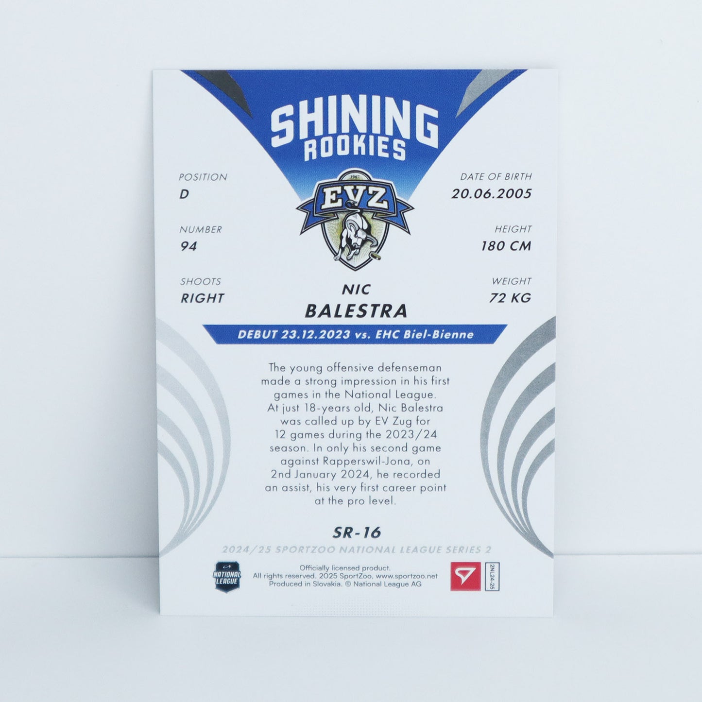 SR-16 - EVZ - NIC BALESTRA - SHINING ROOKIES COPPER - 25/69