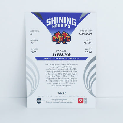 SR-21 - EHCB - NIKLAS BLESSING - SHINING ROOKIES COPPER - 38/69