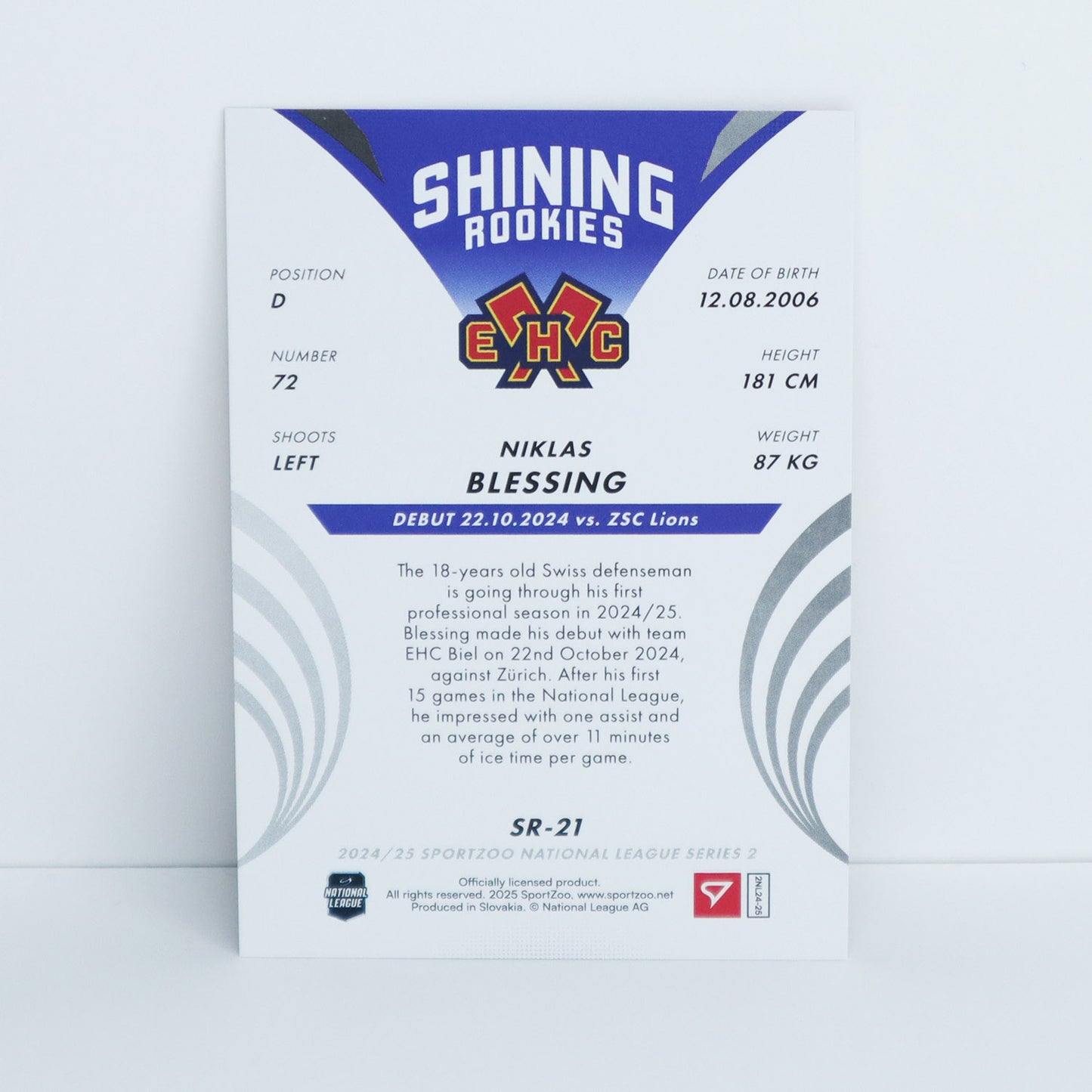 SR-21 - EHCB - NIKLAS BLESSING - SHINING ROOKIES COPPER - 65/69