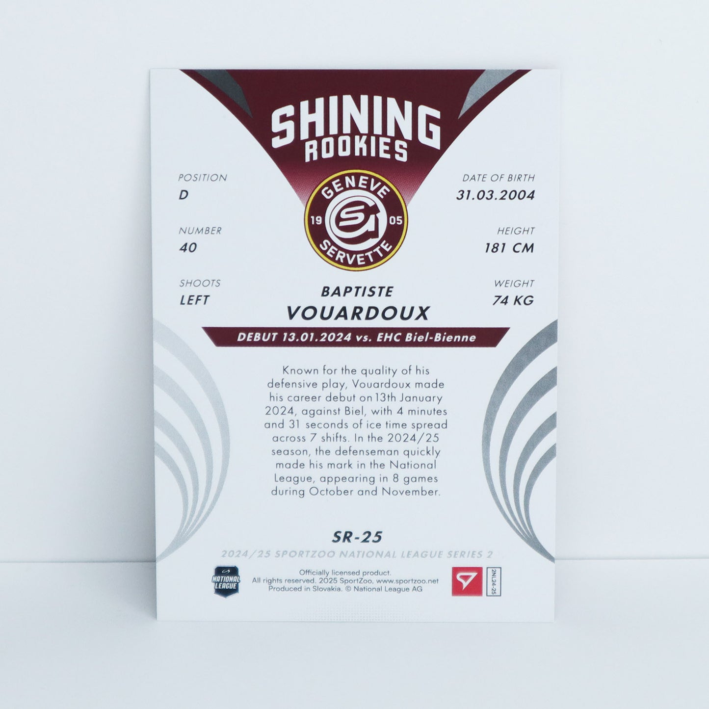 SR-25 - GSHC - BAPTISTE VOUARDOUX - SHINING ROOKIES COPPER - 24/69
