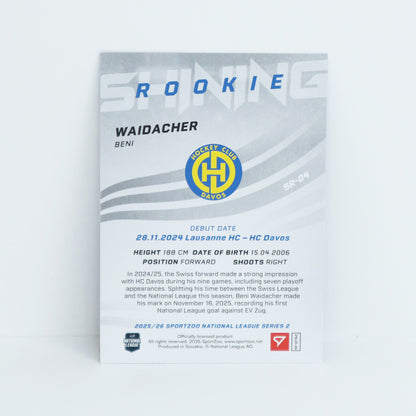 SR-04 - HCD - BENI WAIDACHER - SHINING ROOKIES BASE