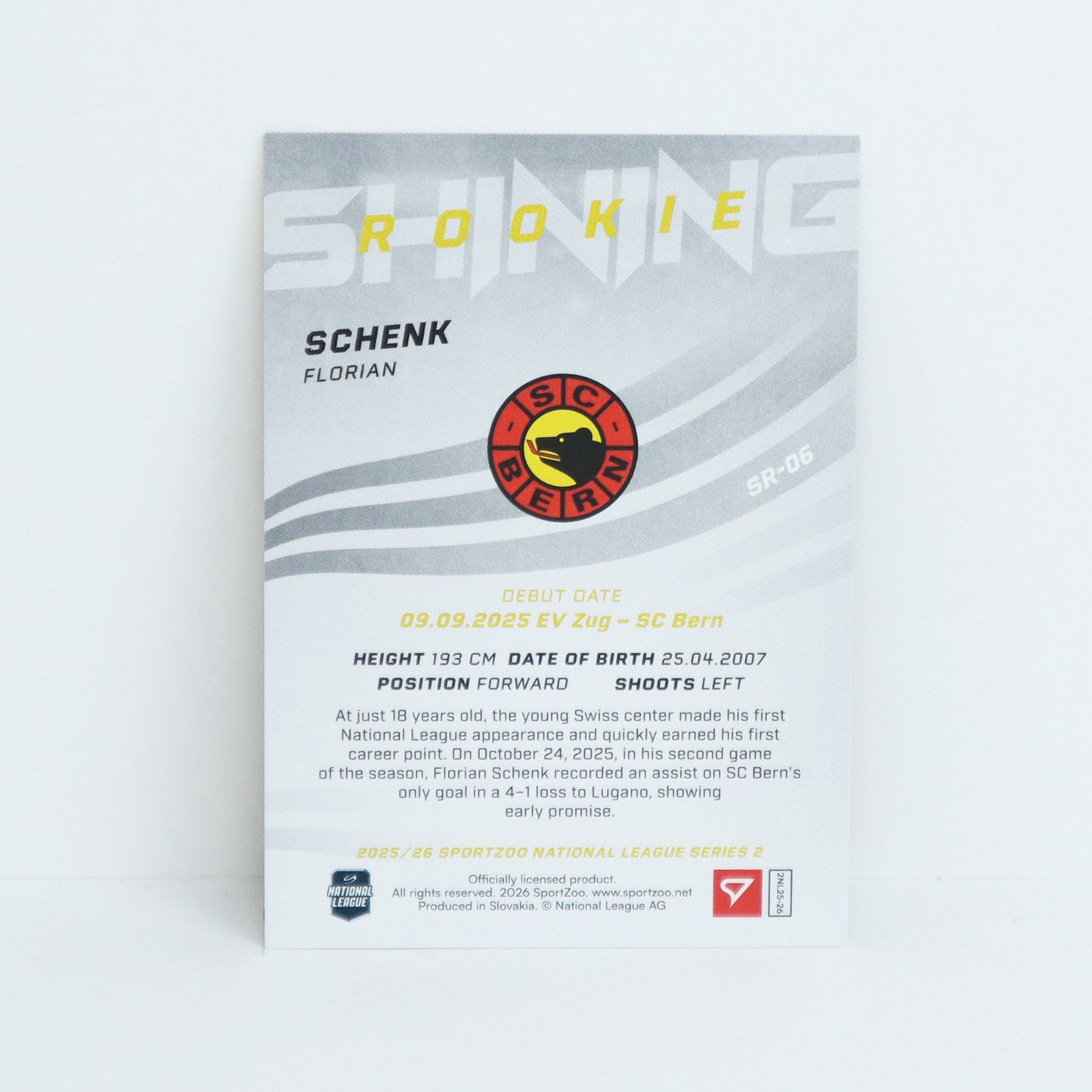 SR-06 - SCB - FLORIAN SCHENK - SHINING ROOKIES GOLD - 60/69