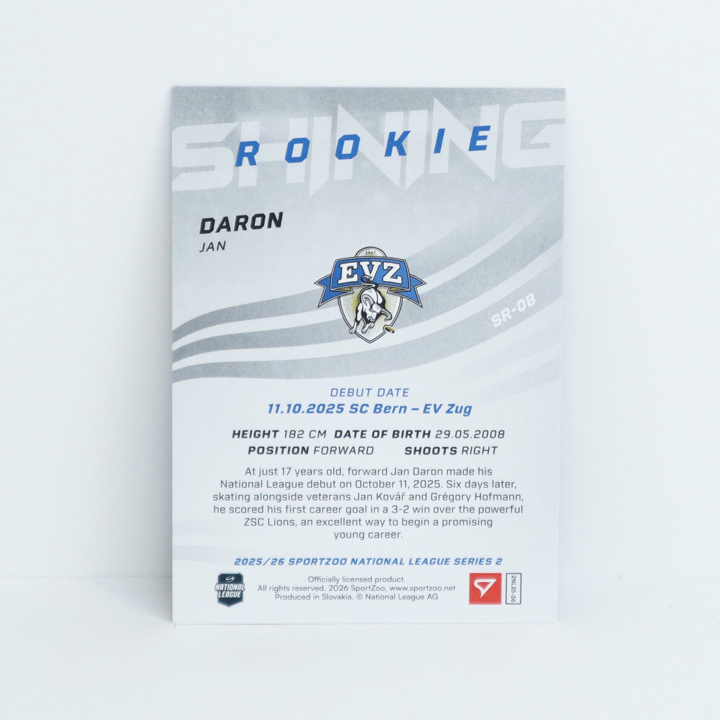 SR-08 - EVZ - JAN DARON - SHINING ROOKIES GOLD - 25/69