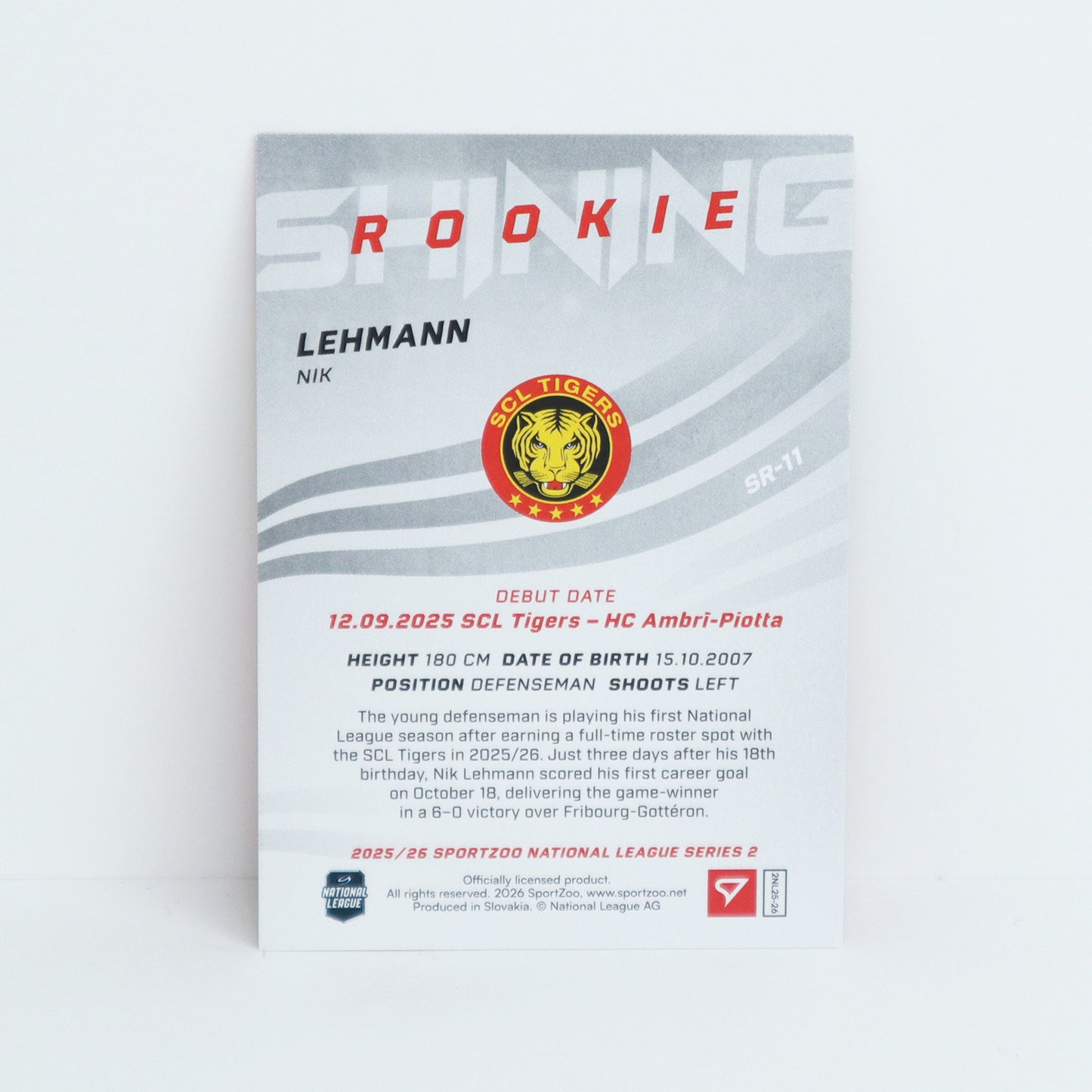 SR-11 - SCL - NIK LEHMANN - SHINING ROOKIES GOLD - 07/69