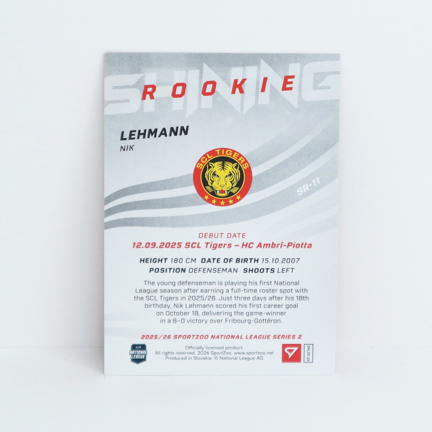 SR-11 - SCL - NIK LEHMANN - SHINING ROOKIES GOLD - 11/69