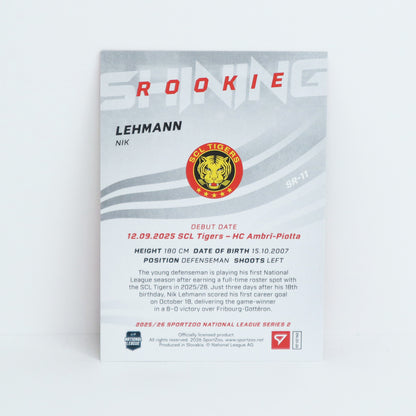 SR-11 - SCL - NIK LEHMANN - SHINING ROOKIES GOLD - 11/69