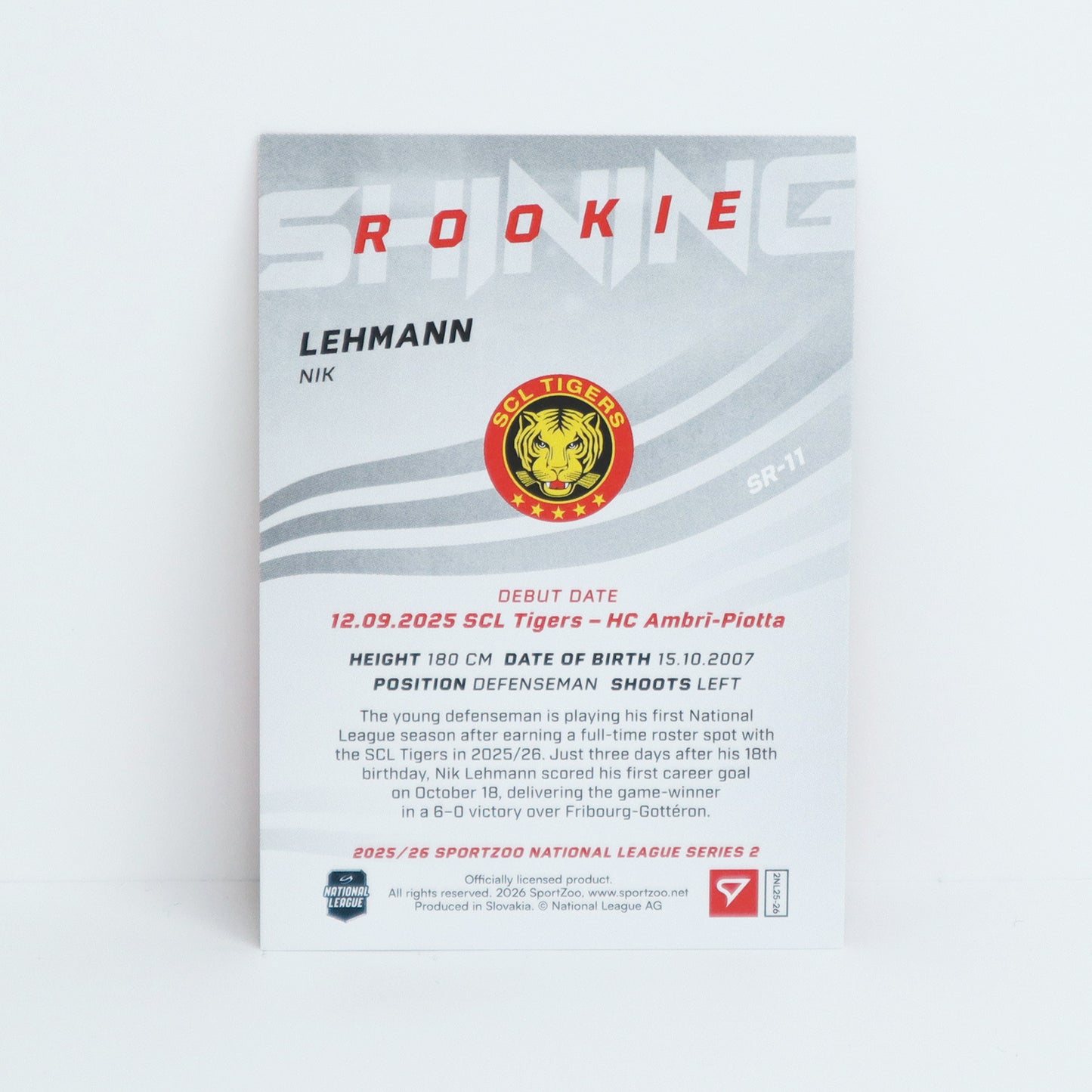 SR-11 - SCL - NIK LEHMANN - SHINING ROOKIES GOLD - 15/69