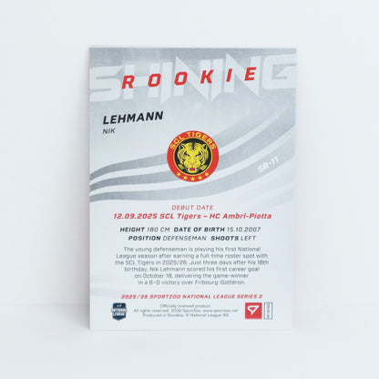 SR-11 - SCL - NIK LEHMANN - SHINING ROOKIES BASE