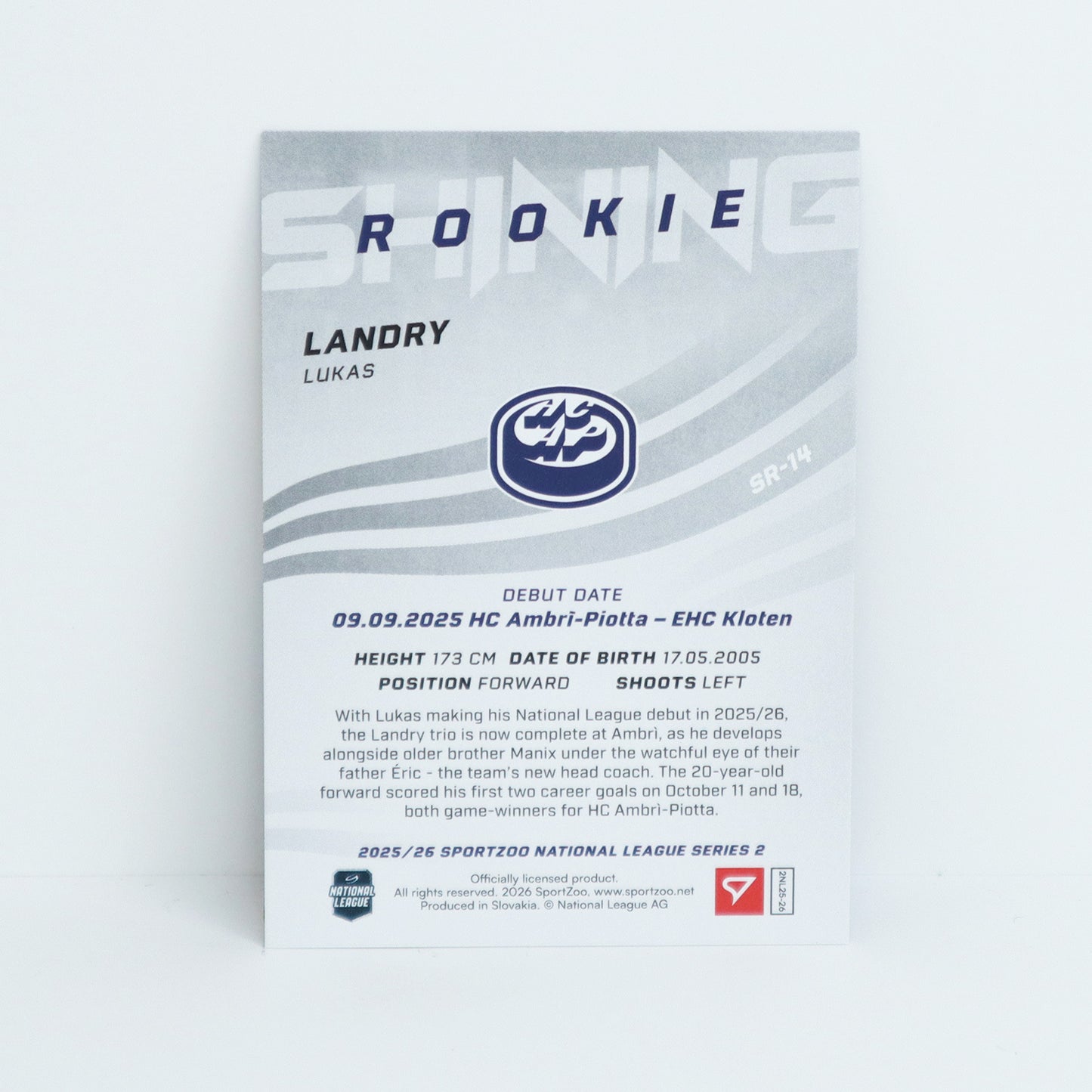 SR-14 - HCAP - LUKAS LANDRY - SHINING ROOKIES GOLD - 20/69
