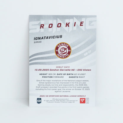 SR-17 - GSHC - SIMAS IGNATAVICIUS - SHINING ROOKIES GOLD - 53/69