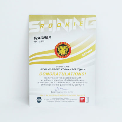 SRS-MW - SCL - MATTEO WAGNER - SHINING ROOKIES GOLD AUTO - 03/39