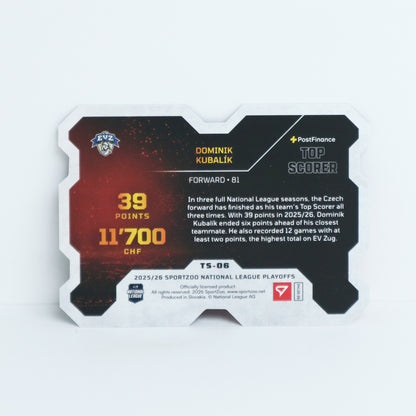 TS-06 - EVZ - DOMINIK KUBALIK - TOPSCORER RED - 31/50